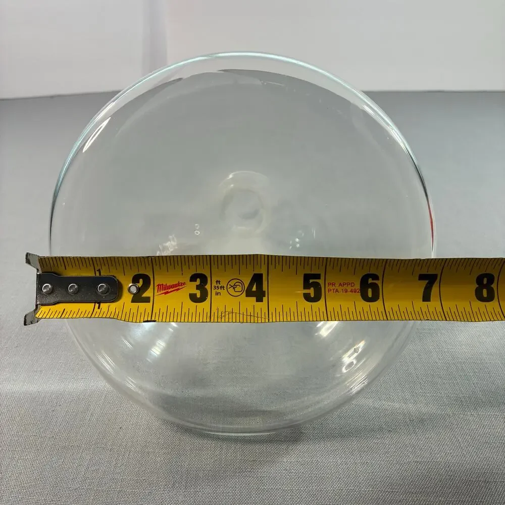 Vintage Clear Glass Decanter Carafe Round Flat Body Long Neck Bottle Vase 9 Inch